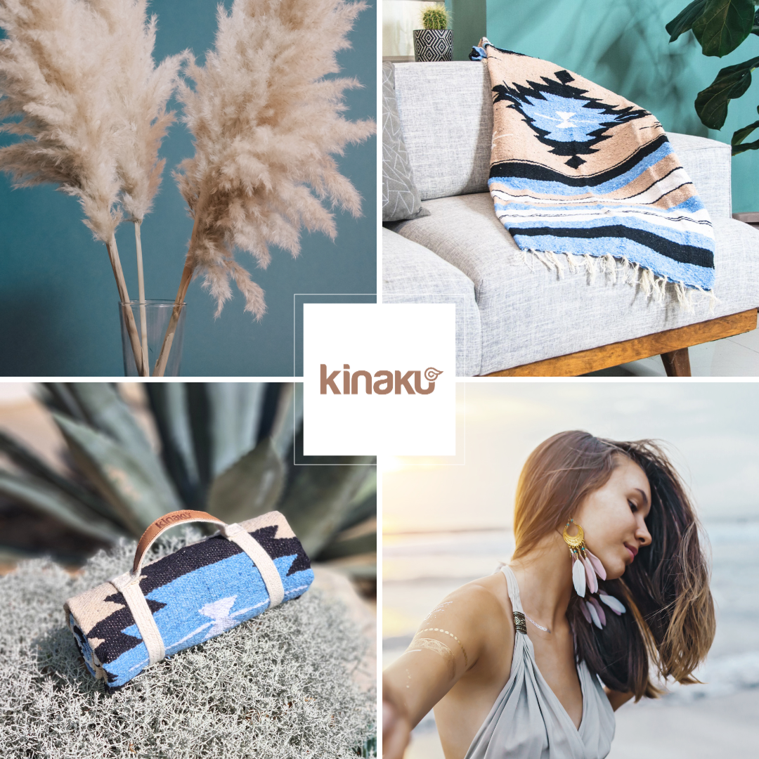 Kinakú Sarape couverture TOLUCA avec sangle
